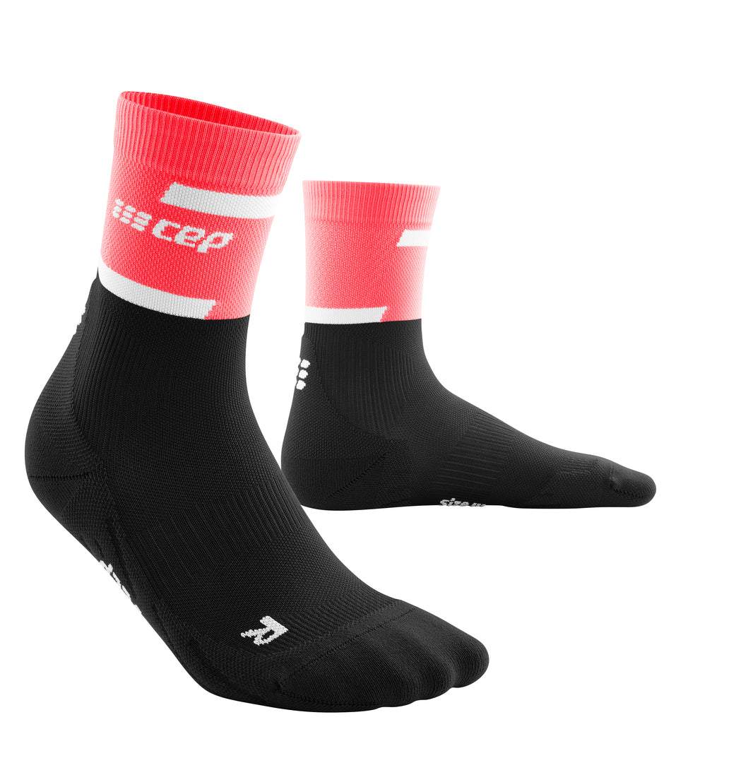 CEP The Run Mid Cut Compression Socks V4 Men - petrol/dark red