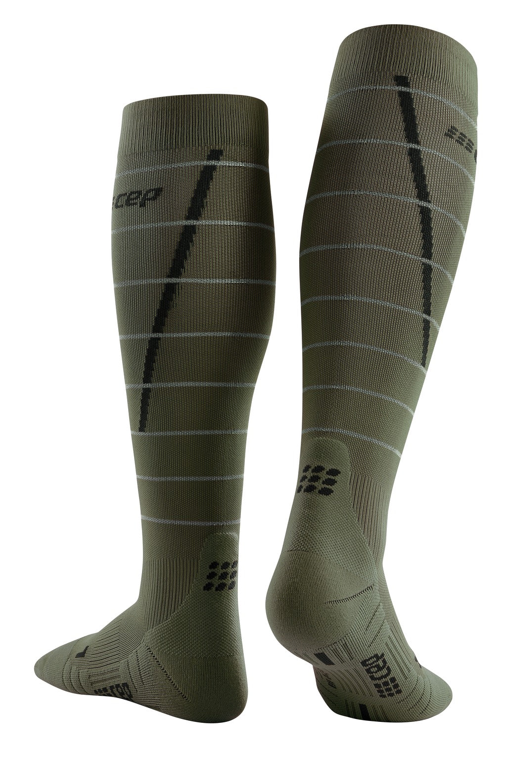 Extreme Fit Reflective Knee High Compression Socks Pair, Back