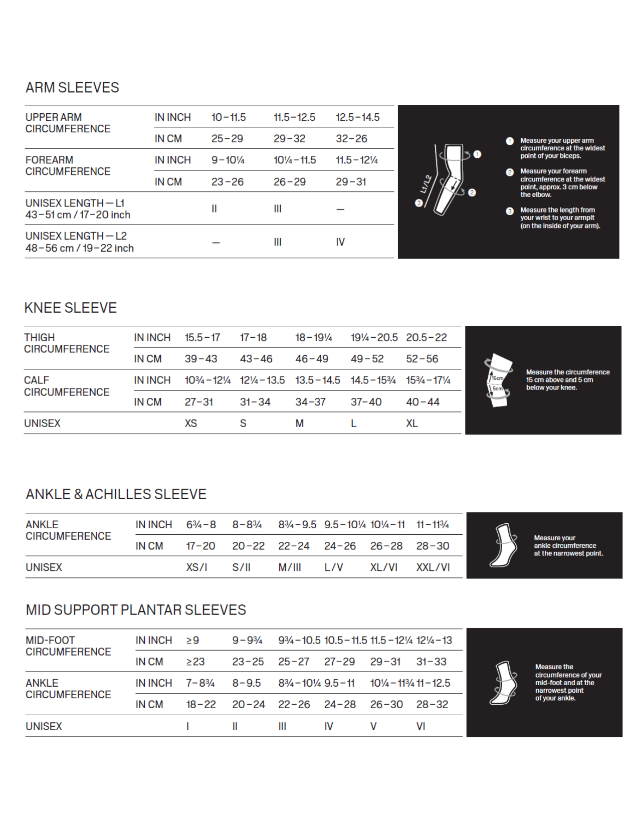 CEP Size Chart Guide for Perfect Fit – Compression Care