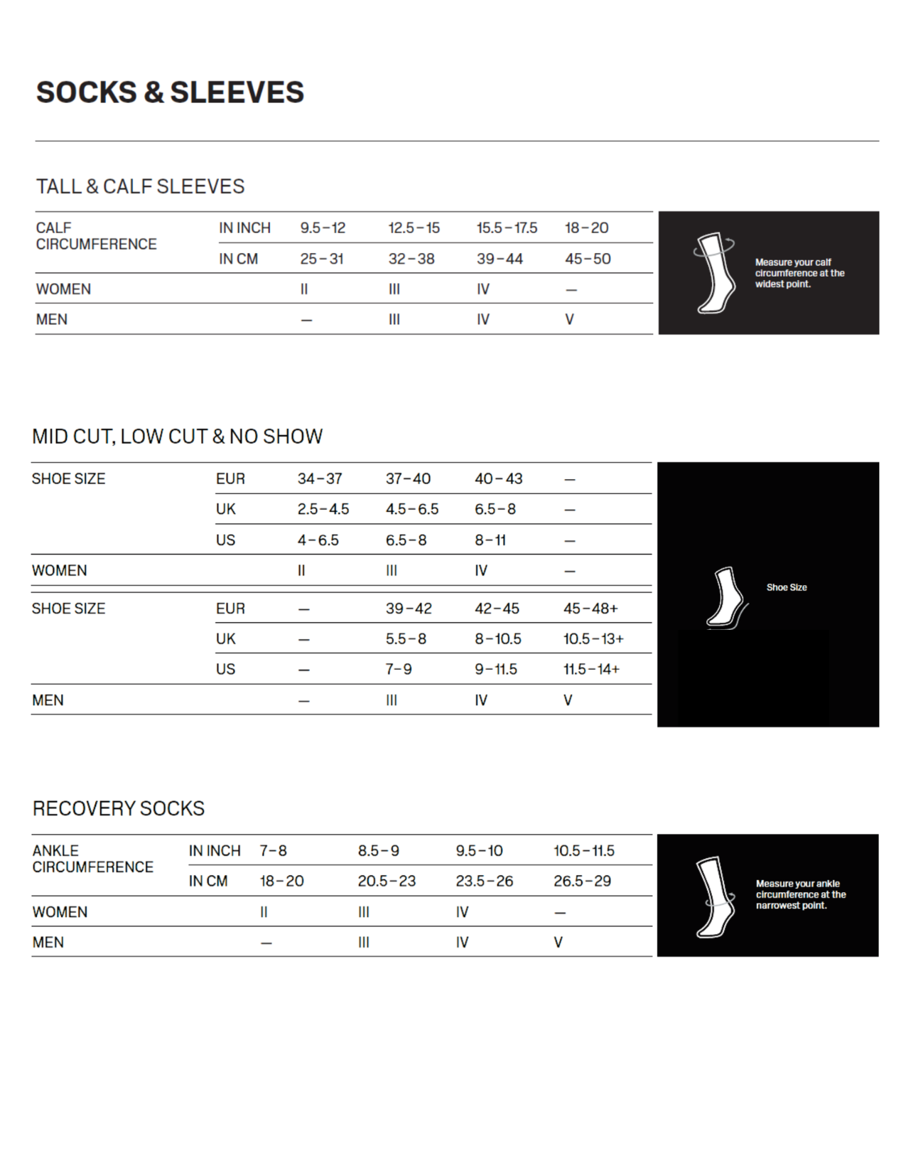 CEP Size Chart Guide for Perfect Fit Compression Care
